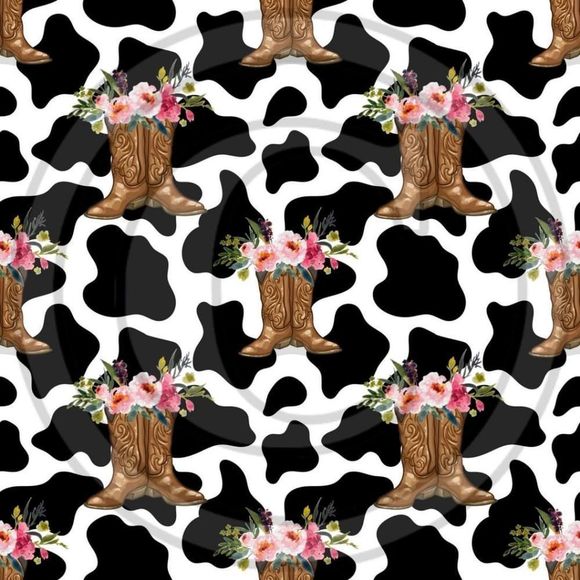 NEW FLOWERY COWBOY BOOTS MINKY BLANKET - Picture 2 of 2